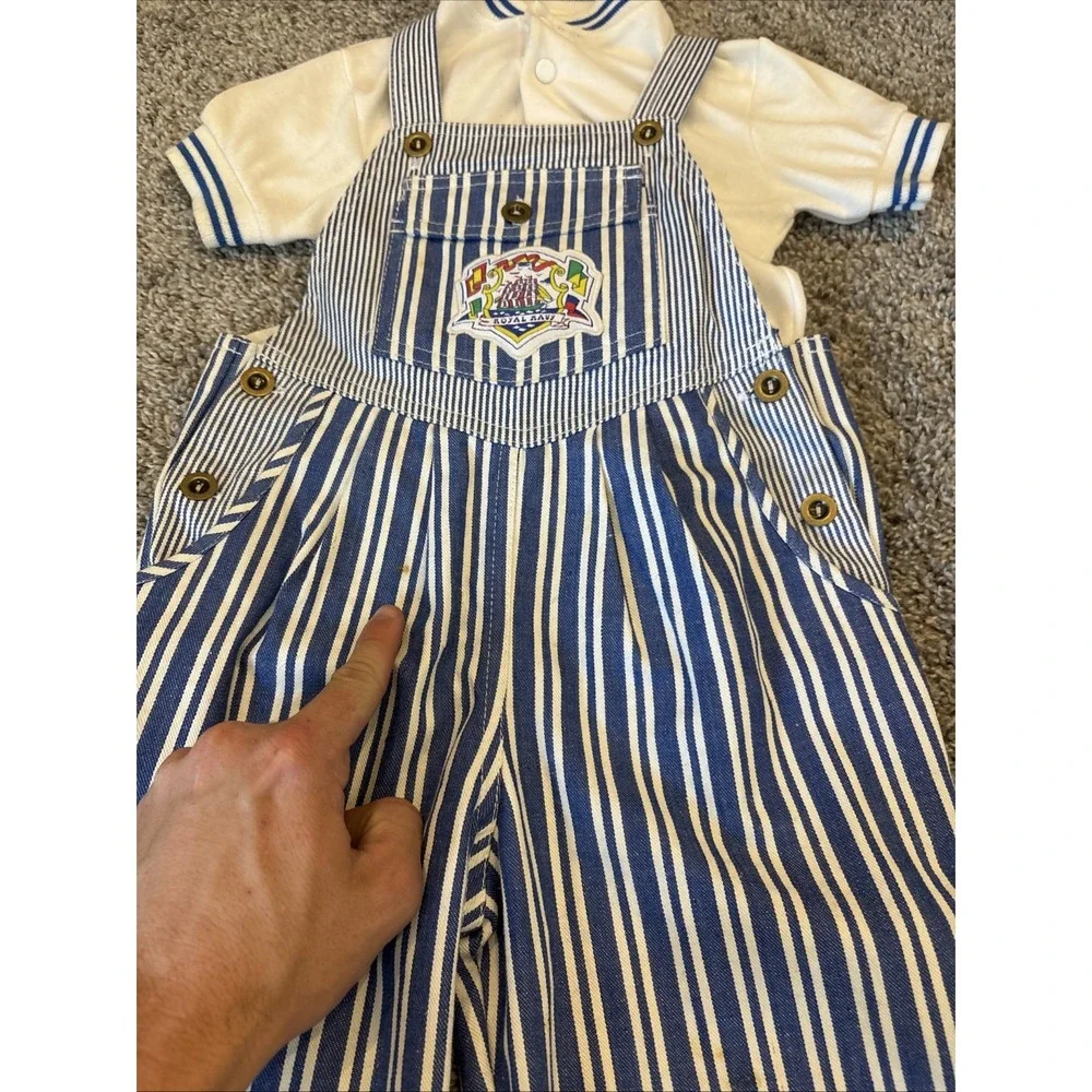Vintage Overalls 3T Bibs Pinstripe Railroad Kids Toddler Stripe 